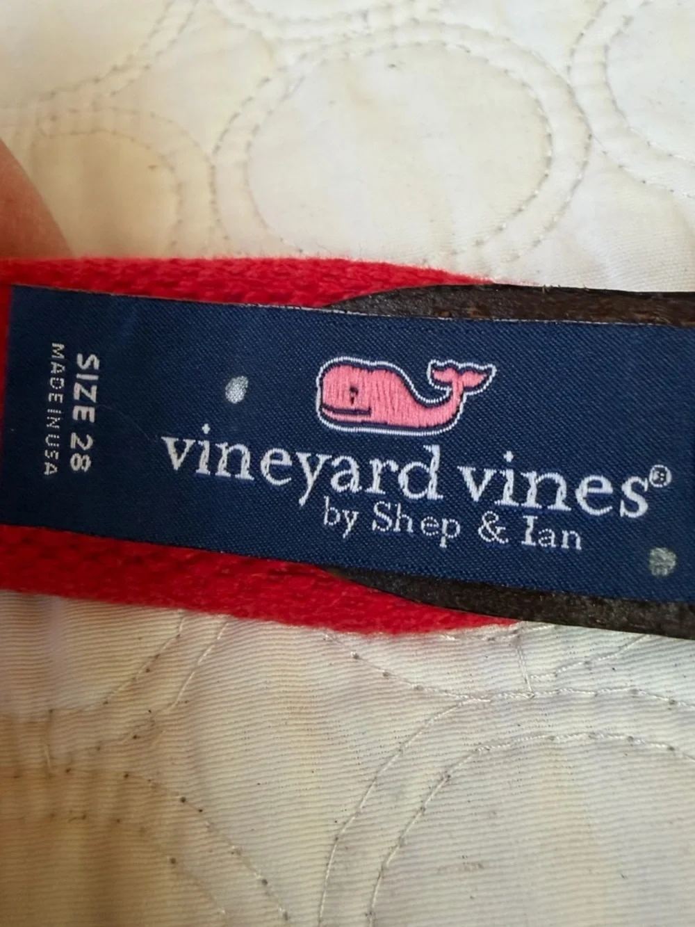 Vineyard Vines Holiday kids belt. Christmas tree on red jeep.